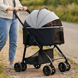 Pawz Pet Stroller 3 in1Dog Cat Pram Foldable Carrier - Rear View