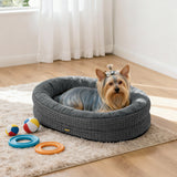 Pawz Orthopedic Plush Dog Bed Soft Washable Pet Bed Grey Cosy Cushion S Size - Rear View