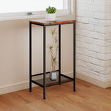 Levede Industrial Side Table 2-Tier Shelf End Table - Rear View