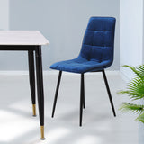 Levede 4x Dining Chairs Kitchen Velvet Blue-2006733264299102214