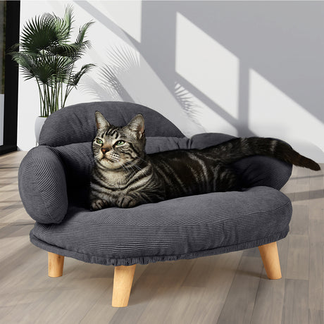 Pawz Elevated Pet Dog Cat Sofa Bed Couch XL Size Grey-1954802453354516486