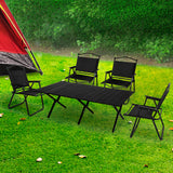 Levede Folding Camping Table Chair Set Black - Rear View