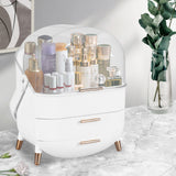 Makeup Organizer Case Drawer Portable White - Rear View