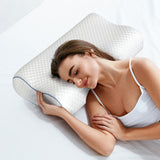 Dreamz Memory Pillow Supprt Shoulder FoamWhite Pillowcase - Rear View