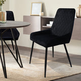 Dining Chairs x 8 Padded Seat Soft Velvet - Rear View
