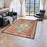 Marlow Floor Rug Vintage Polyester Washable Area Rugs - Rear View