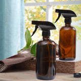 6x 500ml Amber Glass Spray Bottles Trigger - Rear View