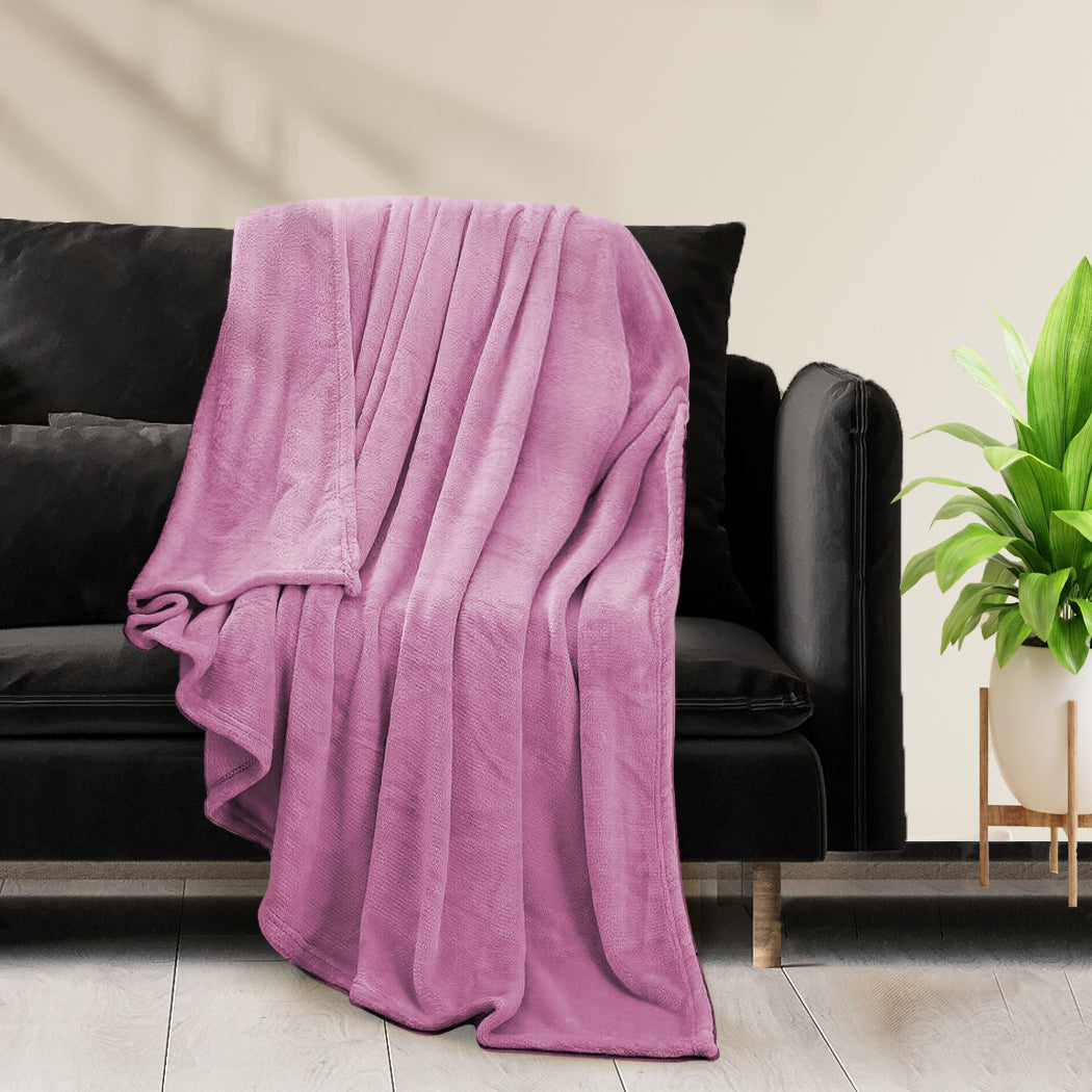 DreamZ 320GSM 220x160cm Ultra Soft Mink Pink Single-2018816624378908678