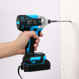 Traderight 21V Impact Driver Cordless,400Nm,2x2.0Ah,Kit - Rear View