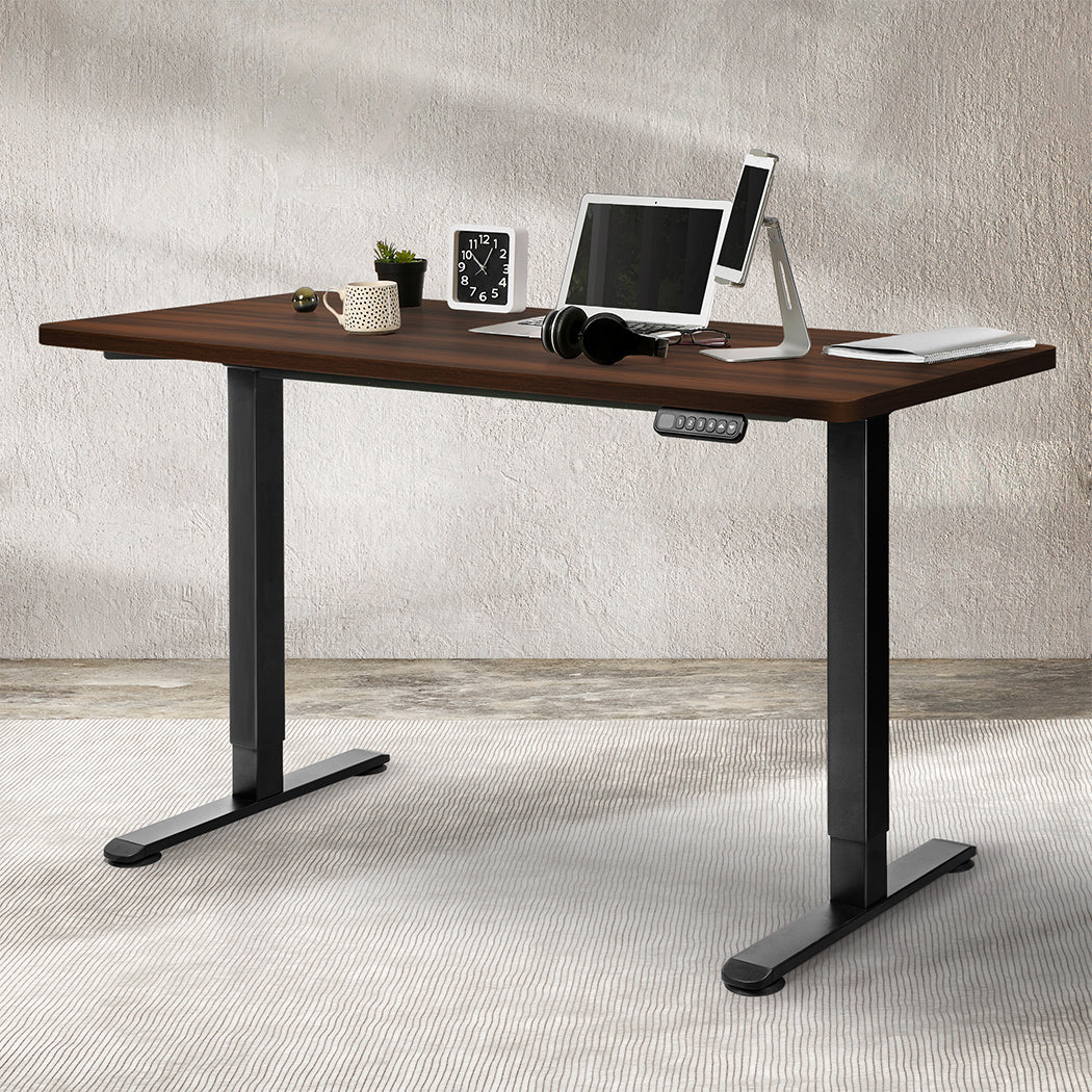 Levede Desktop For Motorised Adjustable Black 140X70CM Walnut-2018816895993647110