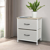 Levede Chest of 2 Drawers Bedside Table Beige-2006733263787397127