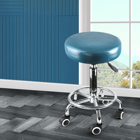 Levede Bar Stools Salon Stool Swivel Teal-1954802613174276103