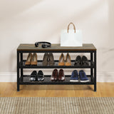 Levede 3-Tier Shoe Rack Bench Storage Cabinet 73cm - Rear View