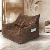 Marlow Bean Bag Chair Cover PU Indoor Dark Brown - Rear View