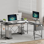 Levede Computer Desk Corner Desk Black-2006732838304616454