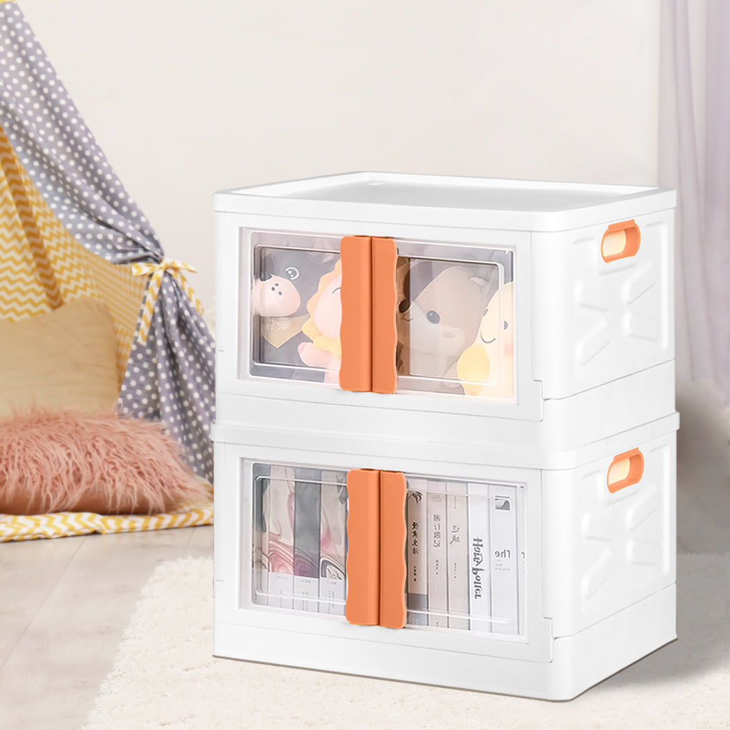 Storage Container Stackable Plastic Pink-1954802601056931846