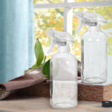 4x 500ml Clear Glass Spray Bottles Trigger - Rear View