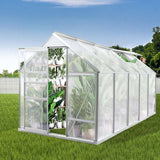 Lambu Greenhouse Aluminium Walk In Green - Rear View