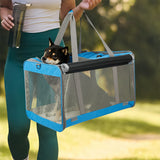 Pawz 3 in 1 Pet Soft Crate Dog Cat Carrier L Size Blue - Rear View