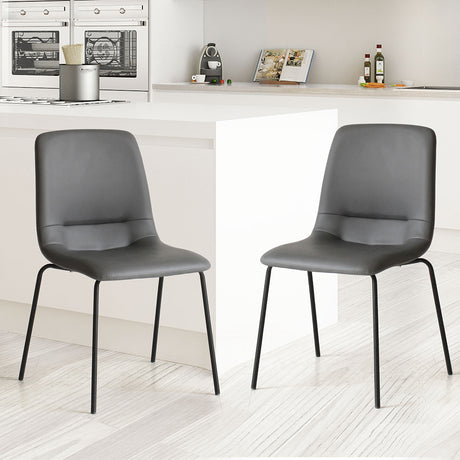 Levede Stackable Dining Chairs Kitchen Grey-2006733271748186118