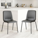 Levede Stackable Dining Chairs Kitchen Grey - Rear View