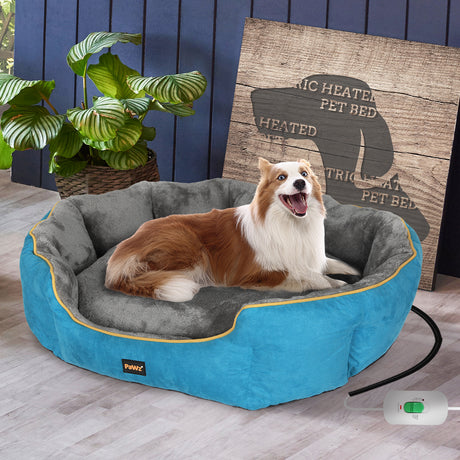 PaWz Electric Pet Heater Bed Heated XL Blue X-Large-2018816799696621574