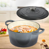 TOQUE 4L Enamel Dutch Oven Pot in Black Colour - Rear View