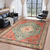 Marlow Floor Rug Vintage Polyester Washable Area Rugs - Rear View