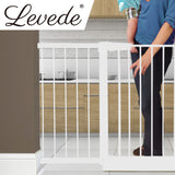 Levede Baby Safety Gate Adjustable Pet White 45cm Extension - Rear View