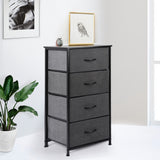 Levede Storage Cabinet Tower Chest Dark Grey - Rear View