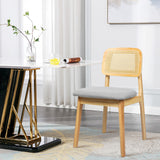 Levede Dining Chair Wood Rattan Armless Natural x4-2006732736697602054