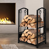 Traderight Firewood Rack 4 Fireplace - Rear View
