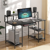 Levede Office Gaming Computer Desk Black - Rear View