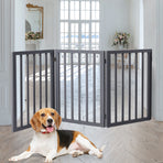 Wooden Pet Gate Dog Fence Retractable Grey 2000x 3MM-2006732963190018054
