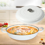 TOQUE 3.5L Enamel Dutch Oven Pan in White Colour-2018816806898241542