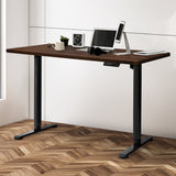 Levede Motorised Standing Desk Adjustable 140cm Walnut 1000x 1MM - Rear View