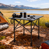 Levede Camping Table Folding Aluminum Portable BBQ Desk - Rear View