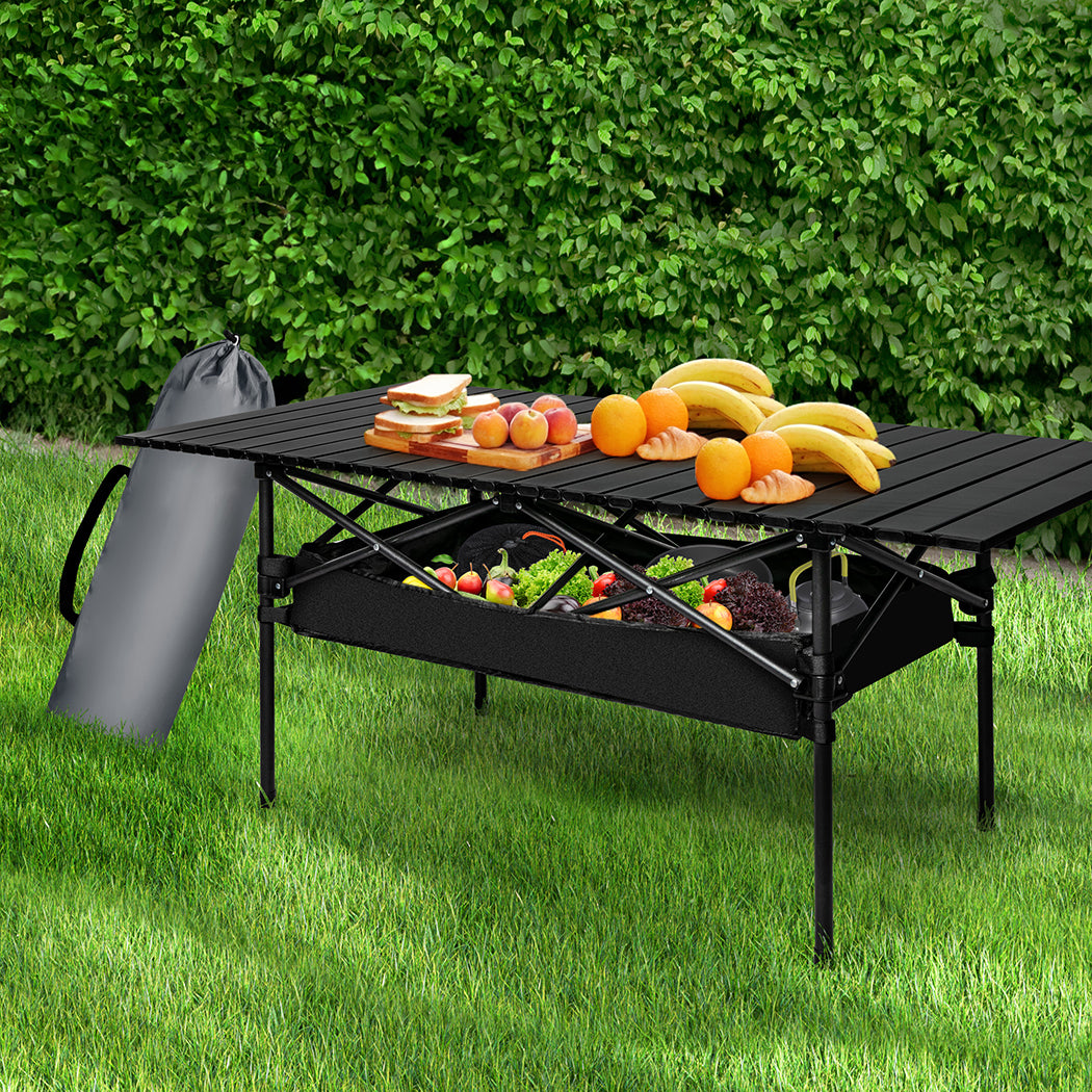 Levede Folding Camping Table Portable Black-2018816754809180166