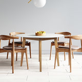 Levede Dining Table Round Rubberwood Base 120cm White 120 CM - Rear View