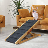PaWz 5 Wood Adjustable Height Pet Ramp - Rear View