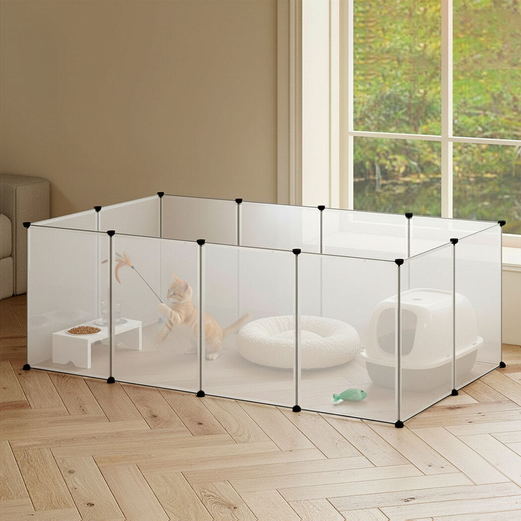 Pawz 12 Panels Guinea Pig Rabbit Puppy Playpen Fence-2011971117920686086
