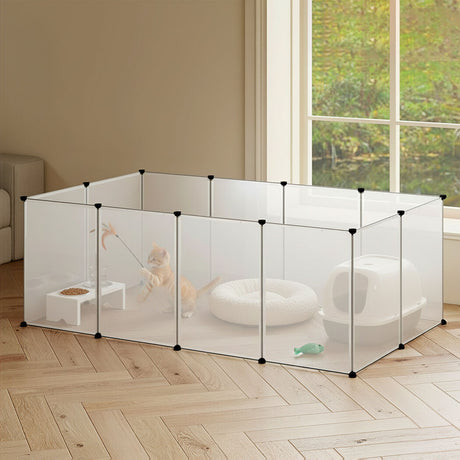 Pawz 12 Panels Guinea Pig Rabbit Puppy Playpen Fence-2011971117920686086