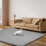 Marlow Coral Velvet Area Rugs Large Mat 180x200cm Grey-2006732690937745414