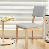 Levede 2x Dining Chair Armless Upholstered Seat - Rear View