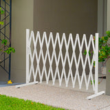 Garden Security Fence Gate Expandable White - Rear View