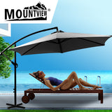 Mountview 3M Outdoor Umbrella Cantilever Grey Without Base - Rear View