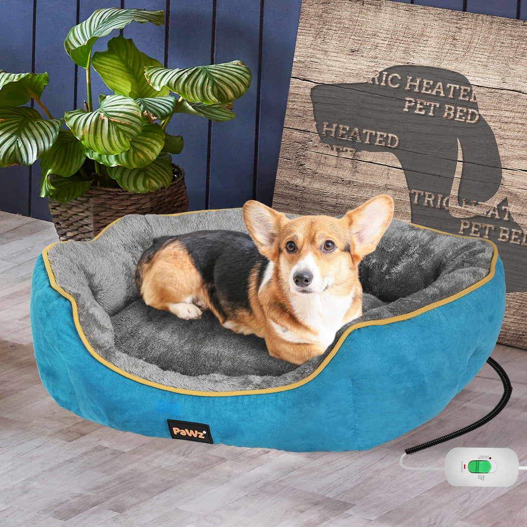 PaWz Electric Pet Heater Bed Heated S Blue Small-2018816708604727302
