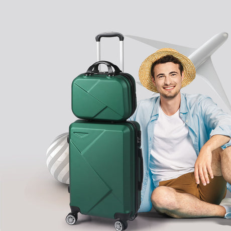 Slimbridge 2pcs 20"Travel Luggage Set Green-2006733062121066502