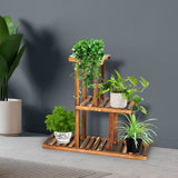 Levede 3-Tier Plant Stand Wood Wooden - Rear View