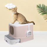 PaWz Cat Litter Box Fully Enclosed Kitty Coffee - Rear View
